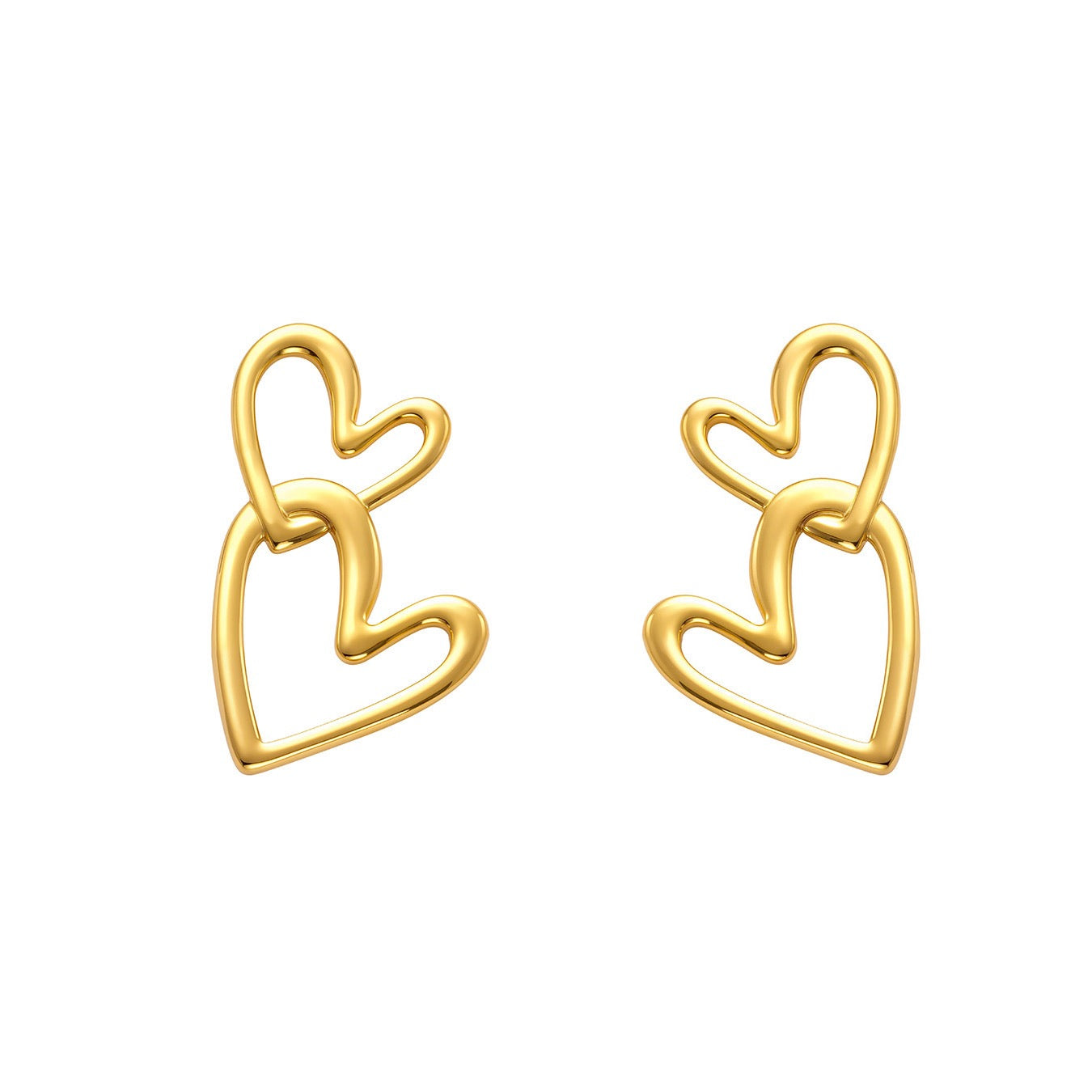 Double hearts earrings