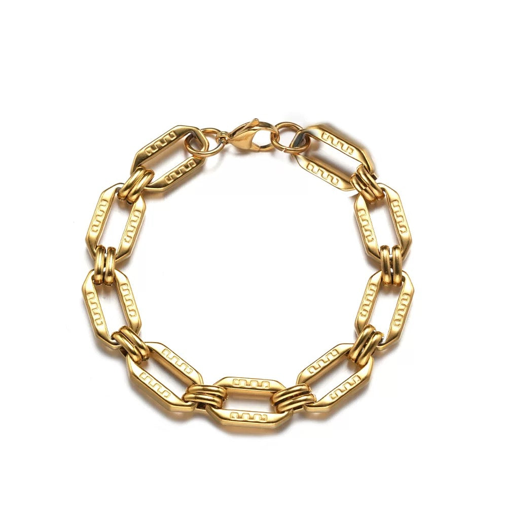 Big lock chains bracelet