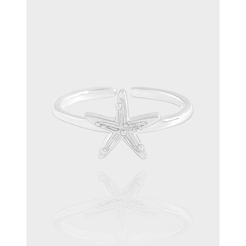 Star Moon Shell Sterling Silver Ring