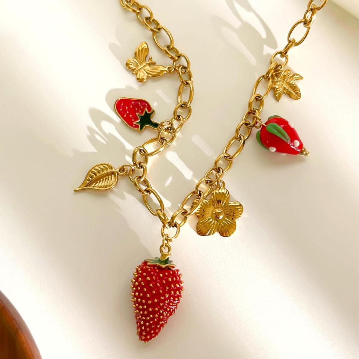 Strawberry charm set