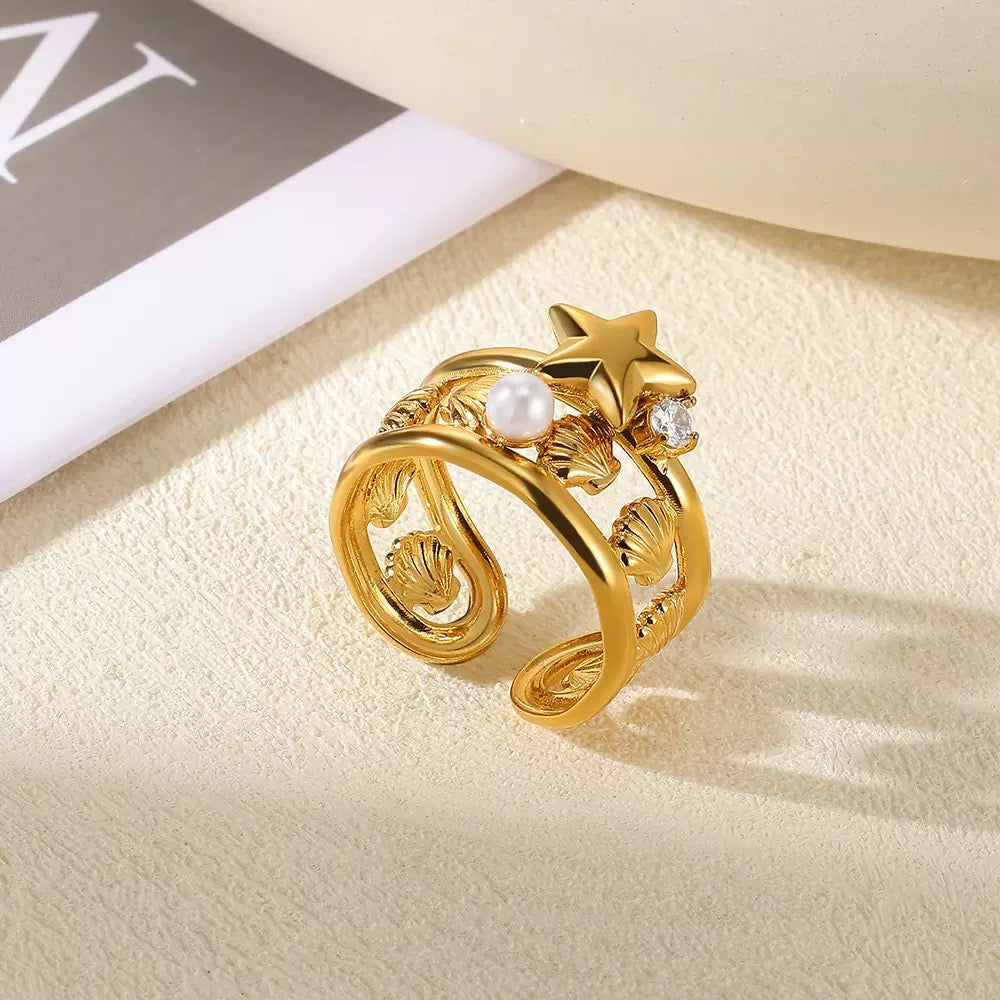 Pearly ocean starfish rings