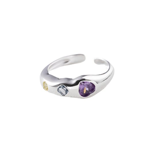 Billy Purple heart Silver ring