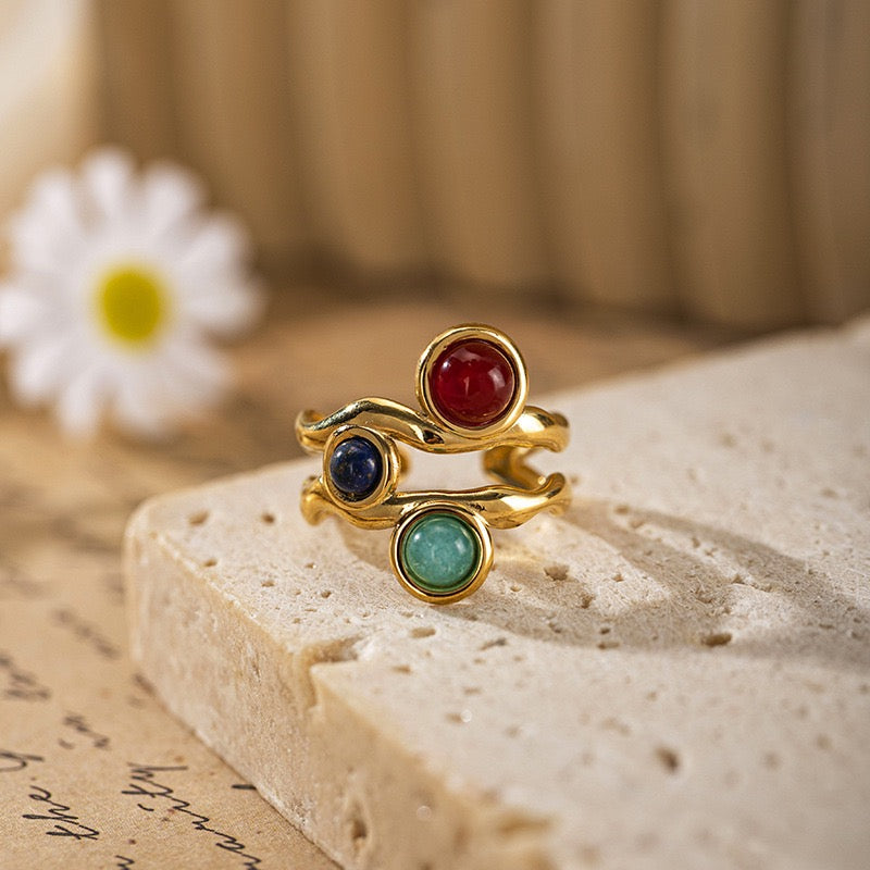 Colorful stone rings