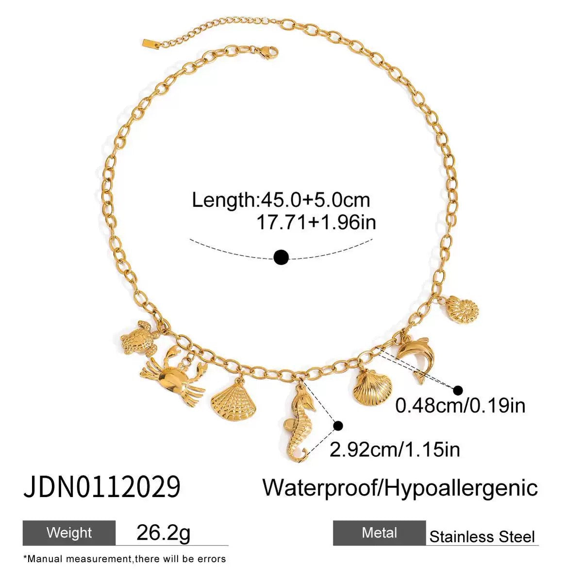 Dainty charm white rope necklace