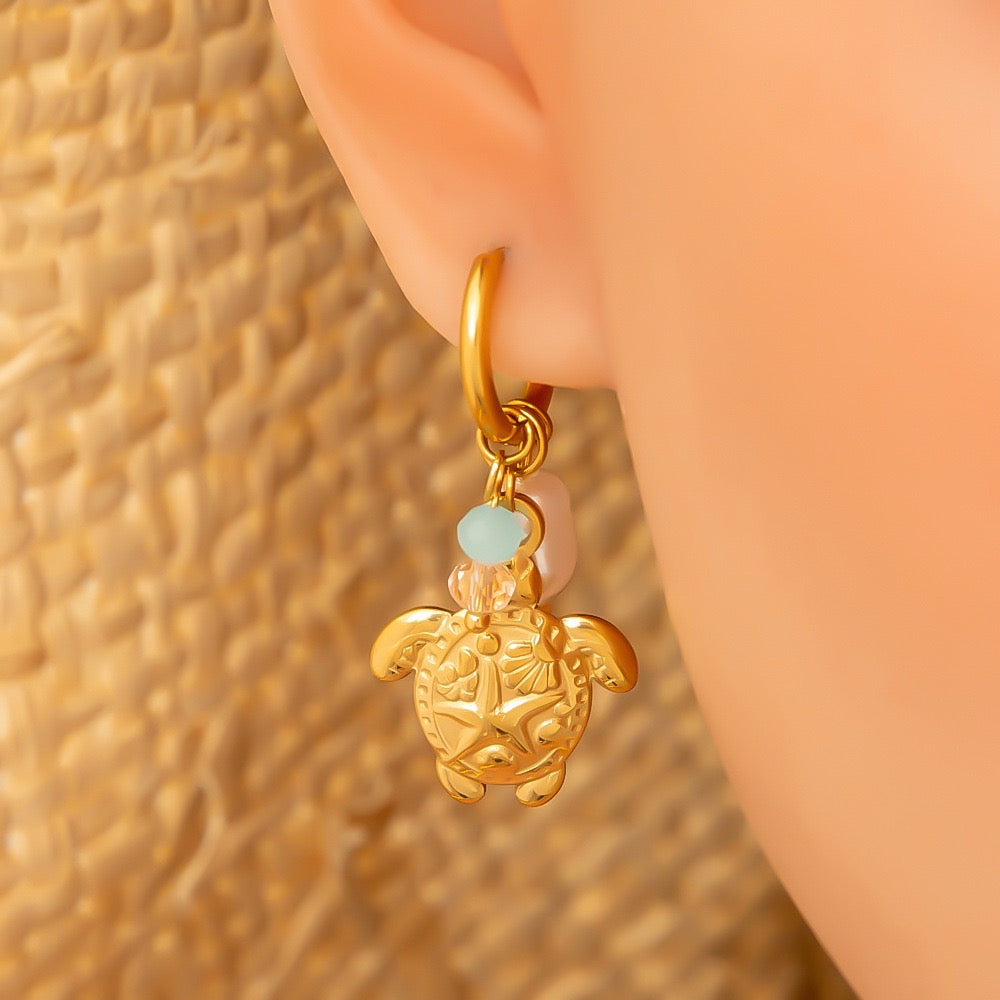 Pearly shell starfish earrings collection