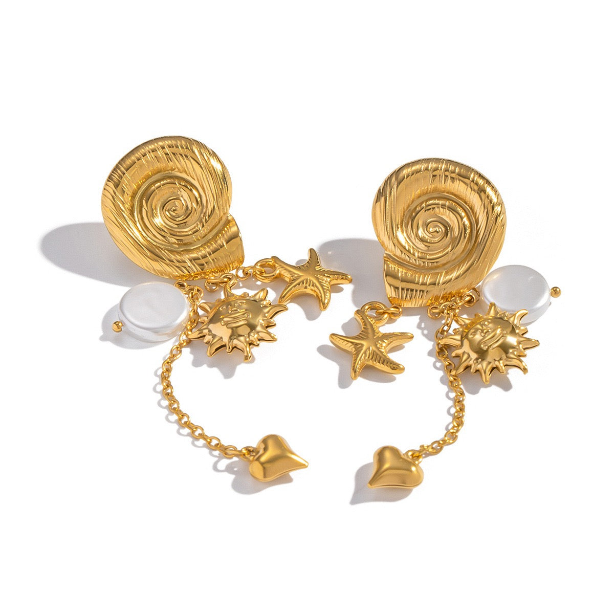 Swirl shell earrings