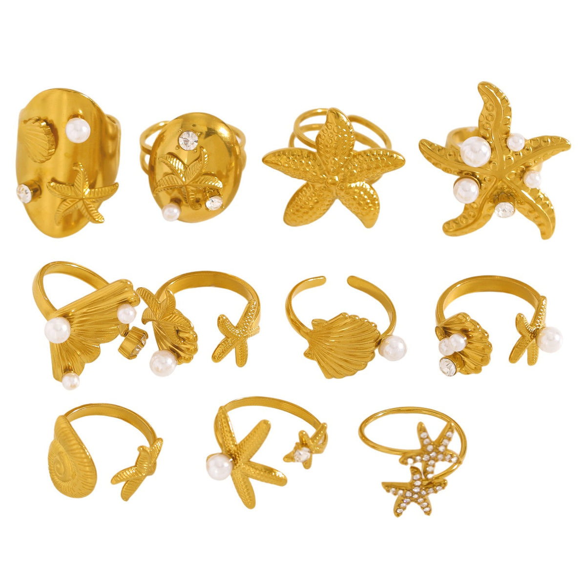 Pearly ocean starfish rings