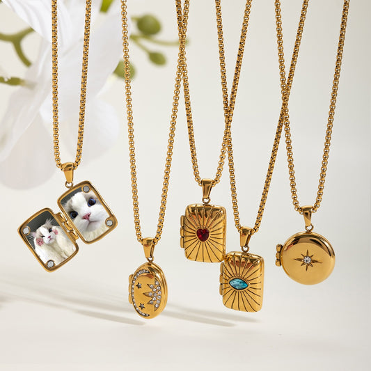 Locket charm necklace
