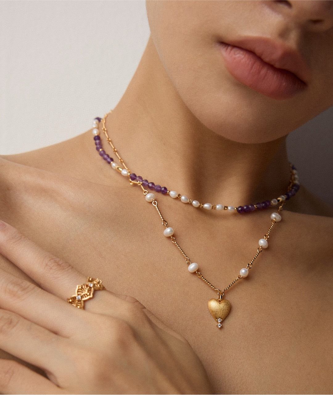 Golden heart necklace