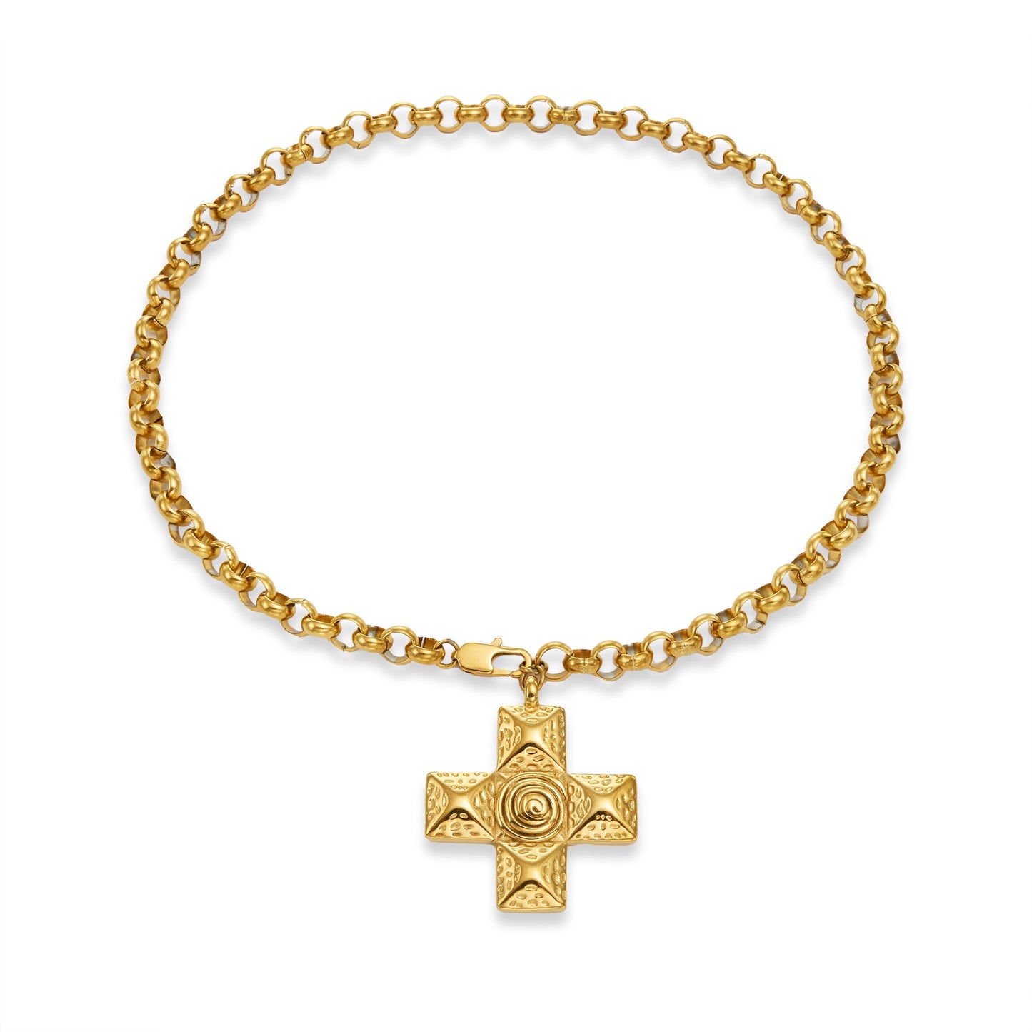 Swirl cross necklace