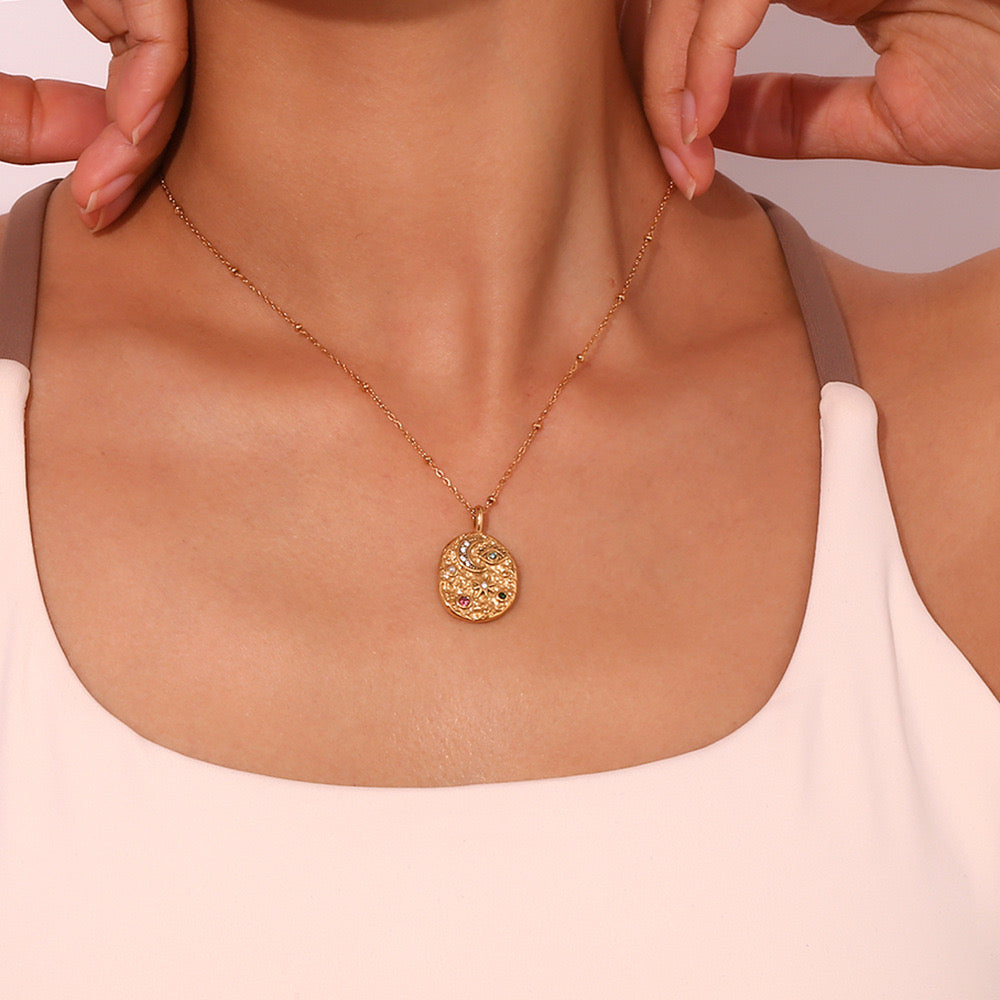 Starry moon night necklace