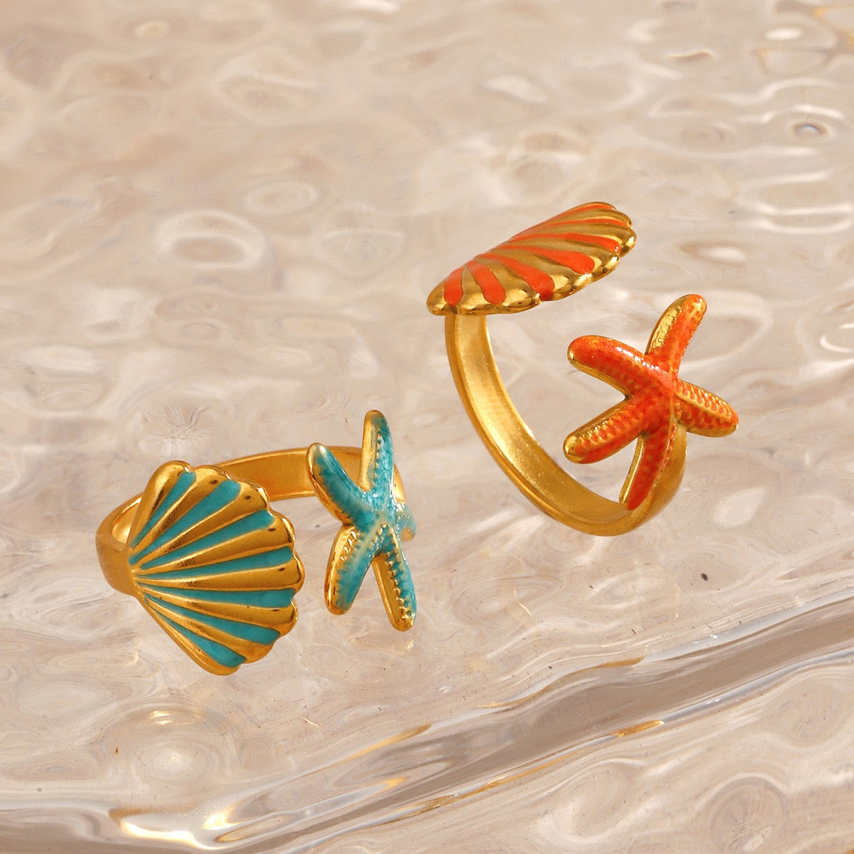 My wonderful summer starfish shell ring