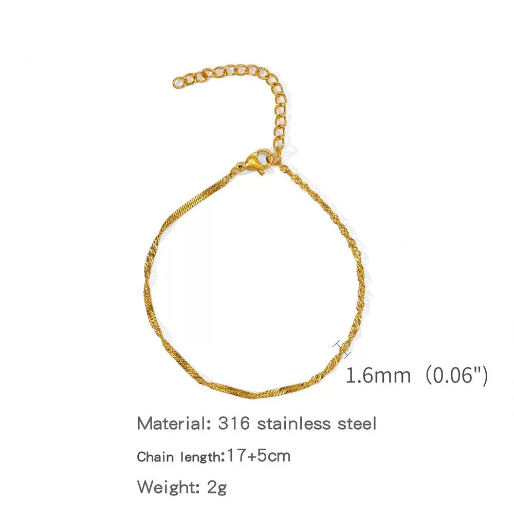 Dainty plain chain bracelets