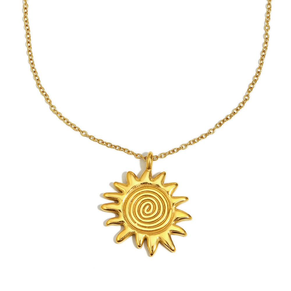 Swirl sun necklace