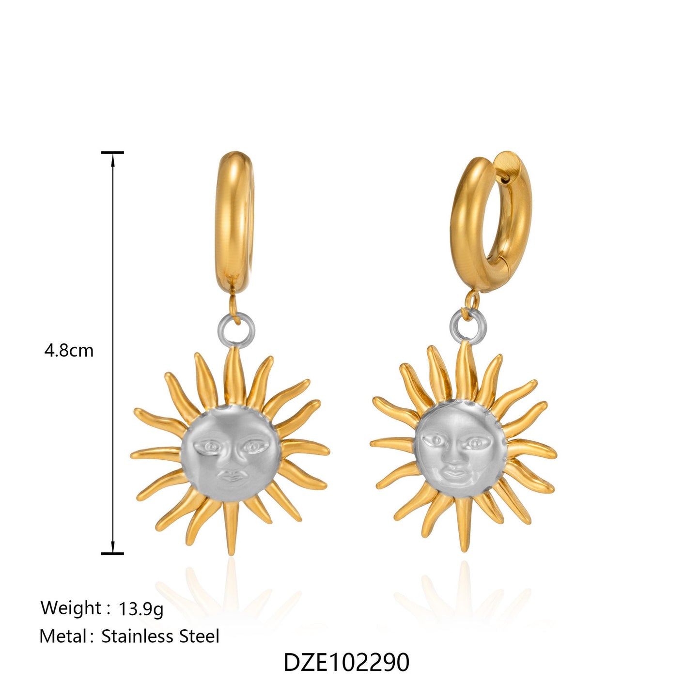 Smiley sun hoops earrings