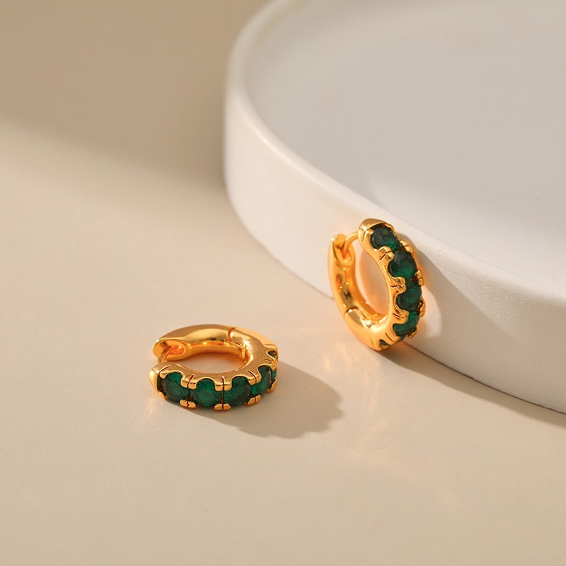 Joliana Classic green little hoops