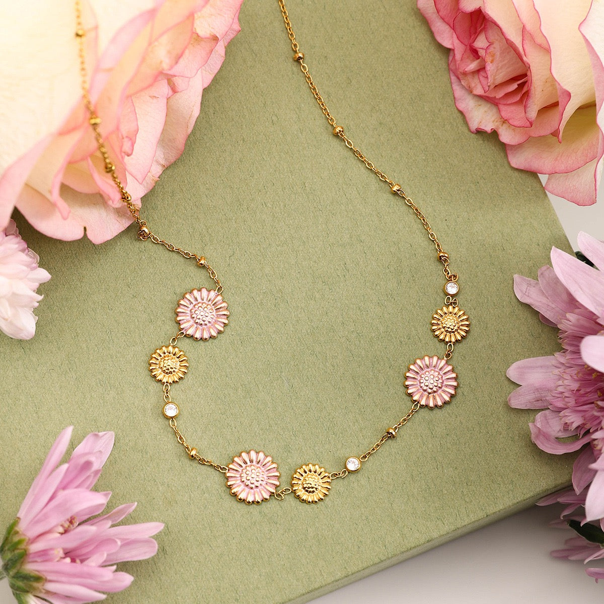 Pink Daisy necklace