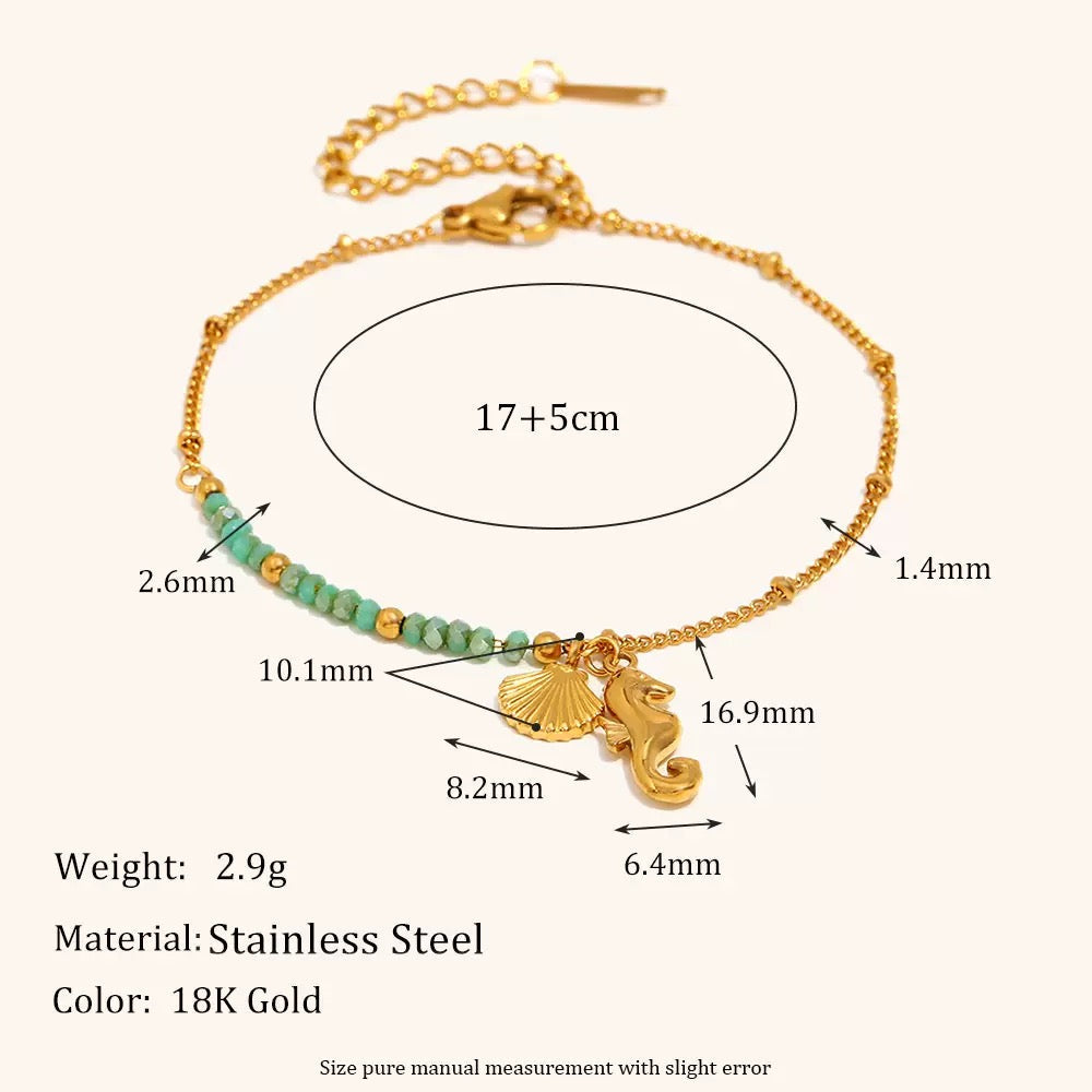 Green starfish layer bracelet