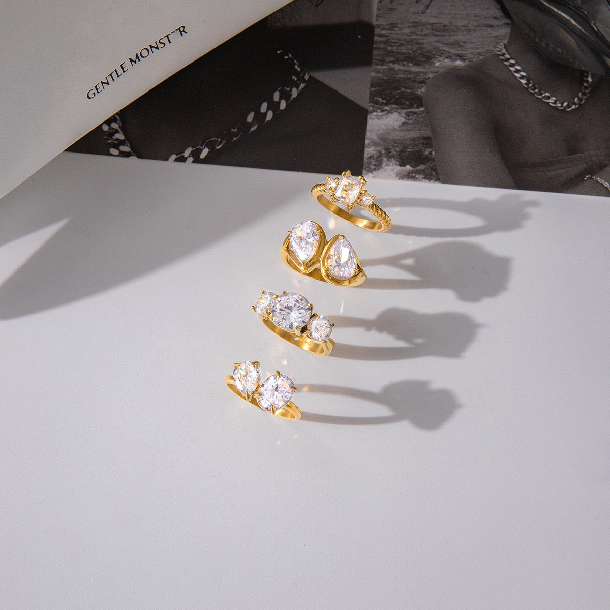 Shine star rock rings