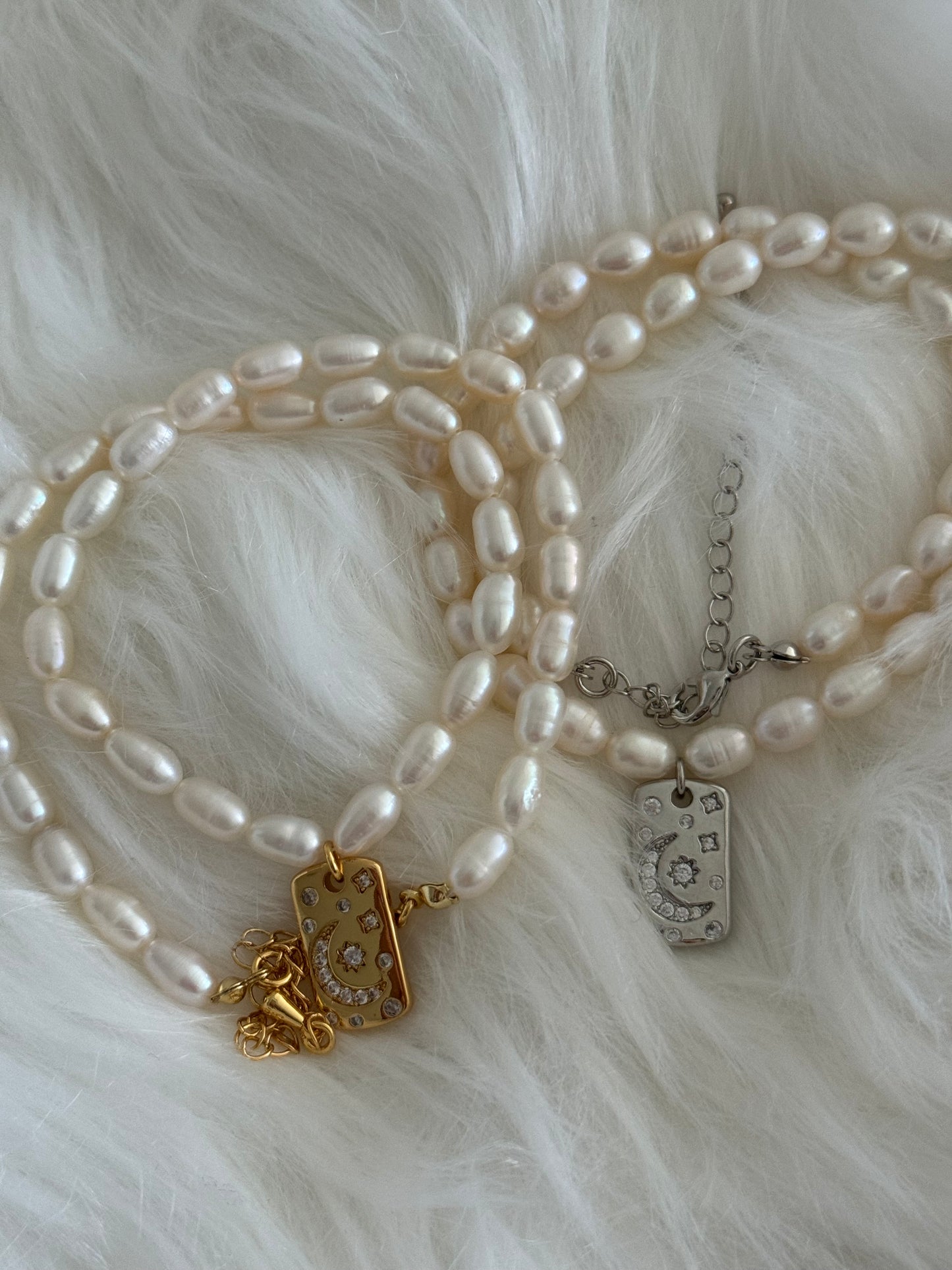 Oceania Moon star freshwater pearls necklace