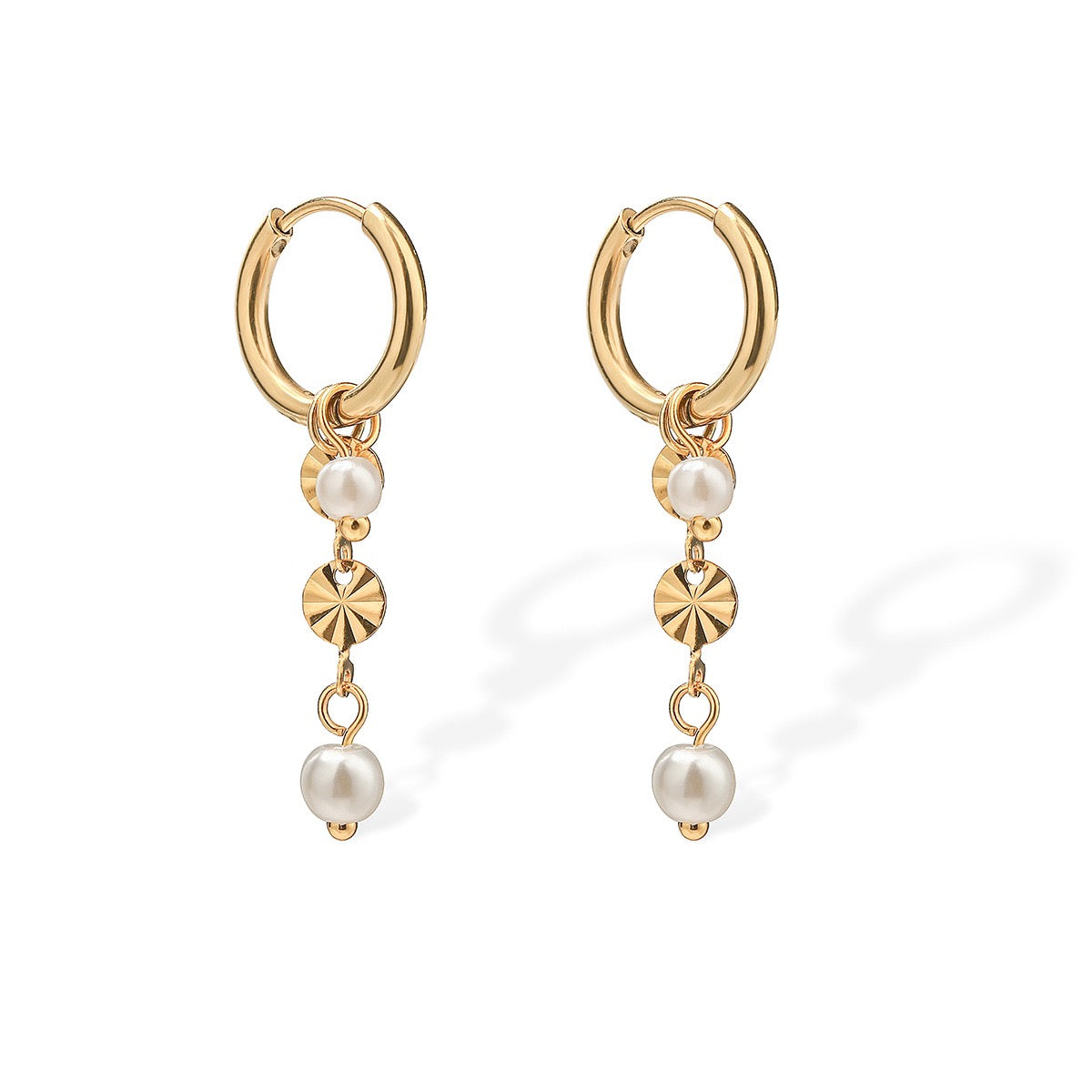 Dainty pearly hoops
