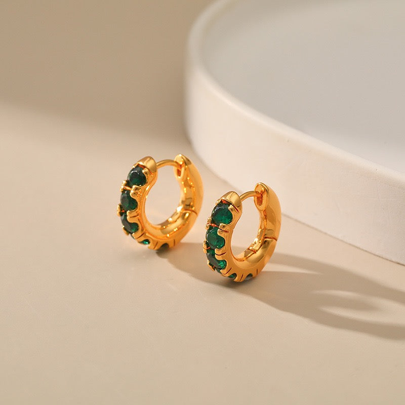 Joliana Classic green little hoops