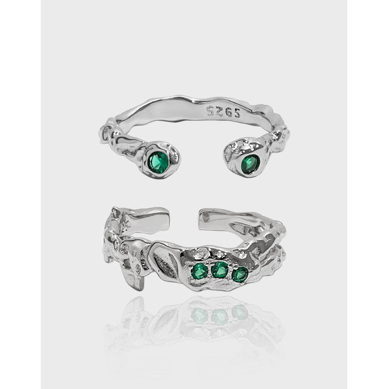 Colored Rock Sterling Silver Ring