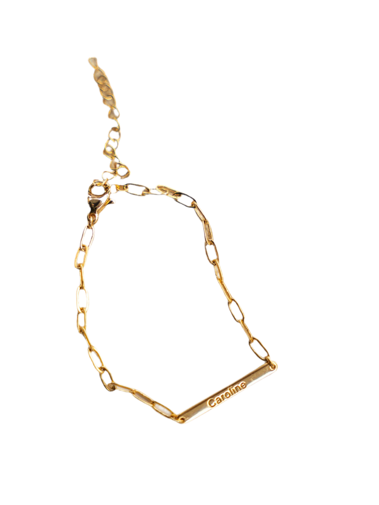 A customized name bracelet