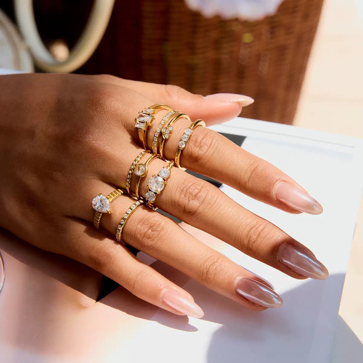 Solenne Rock Wave Rings