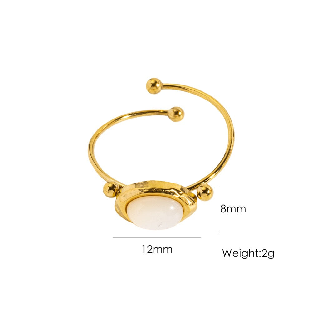 Natural stone gem rings