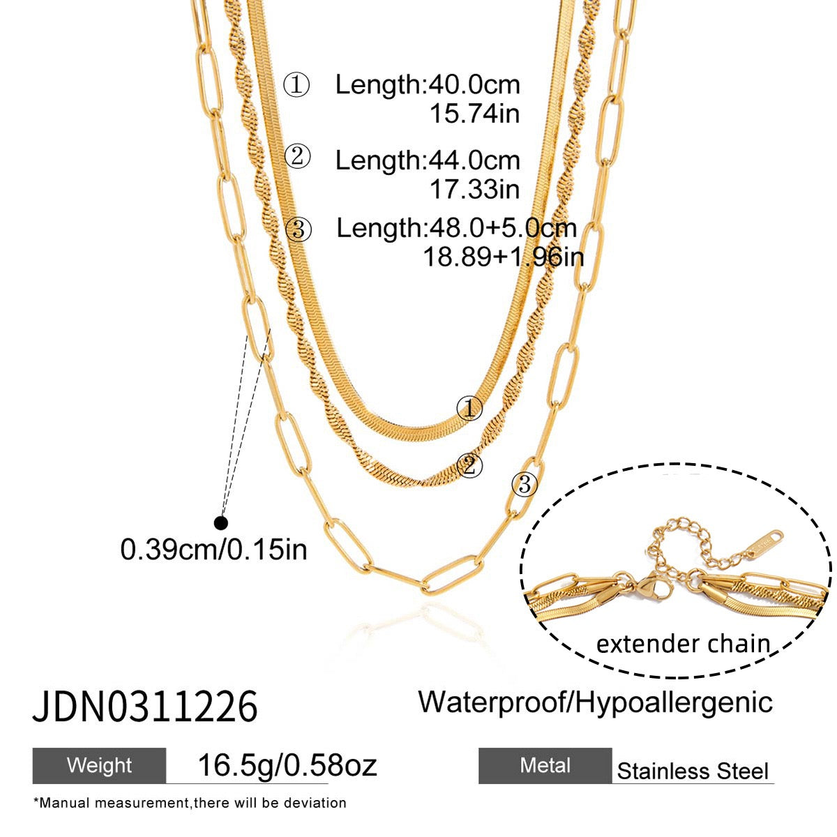 Three layer necklace set