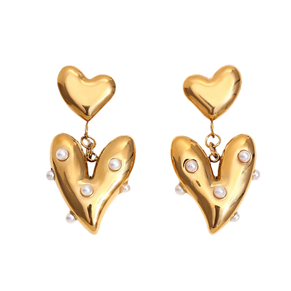 Kokomo Pearly heart earrings