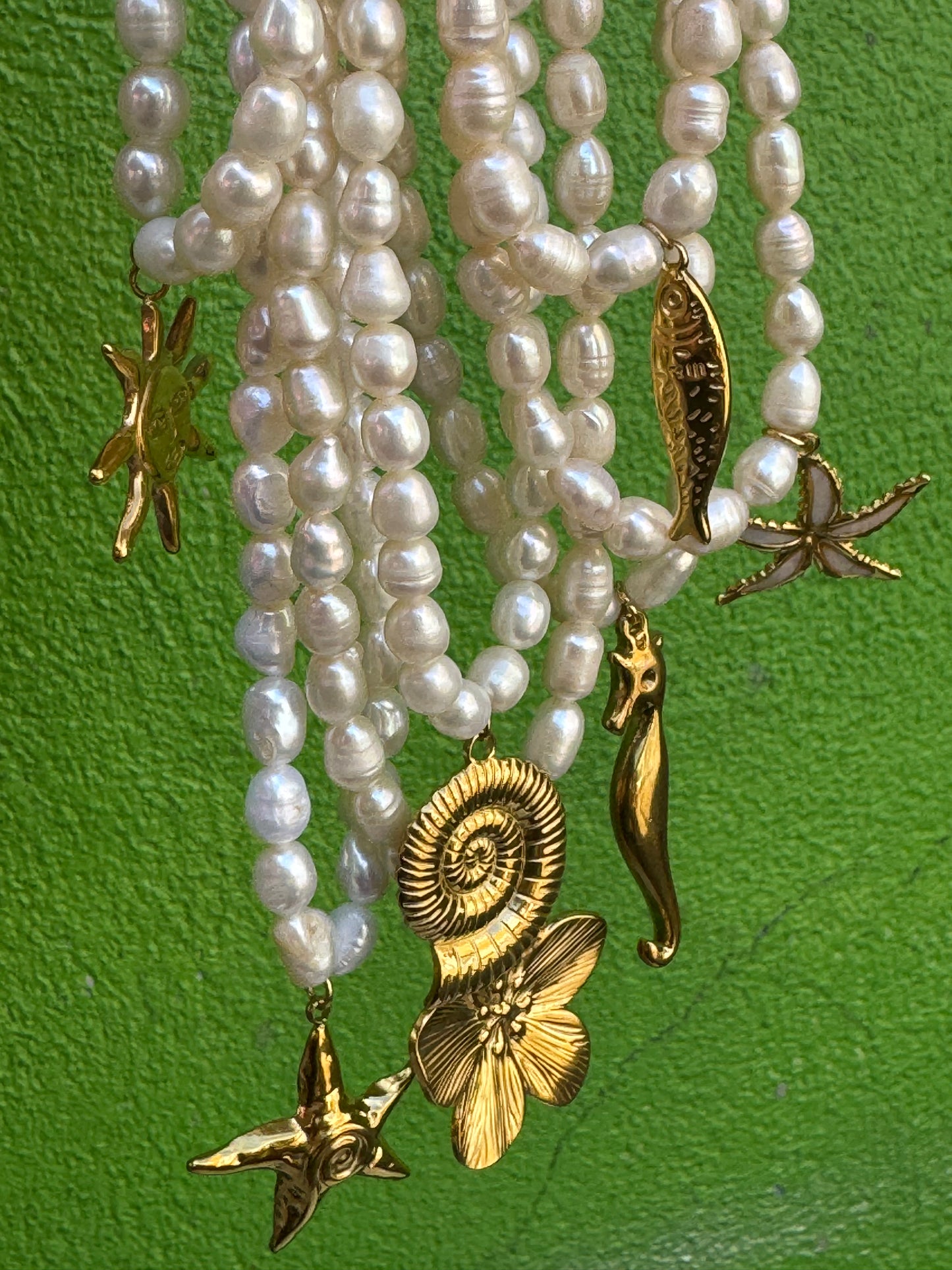 Lykke Freshwater pearl charm necklace