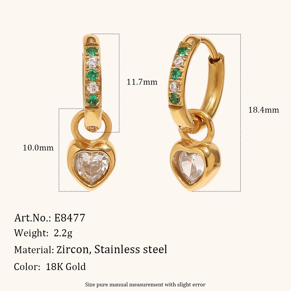 Green heart mini hoops