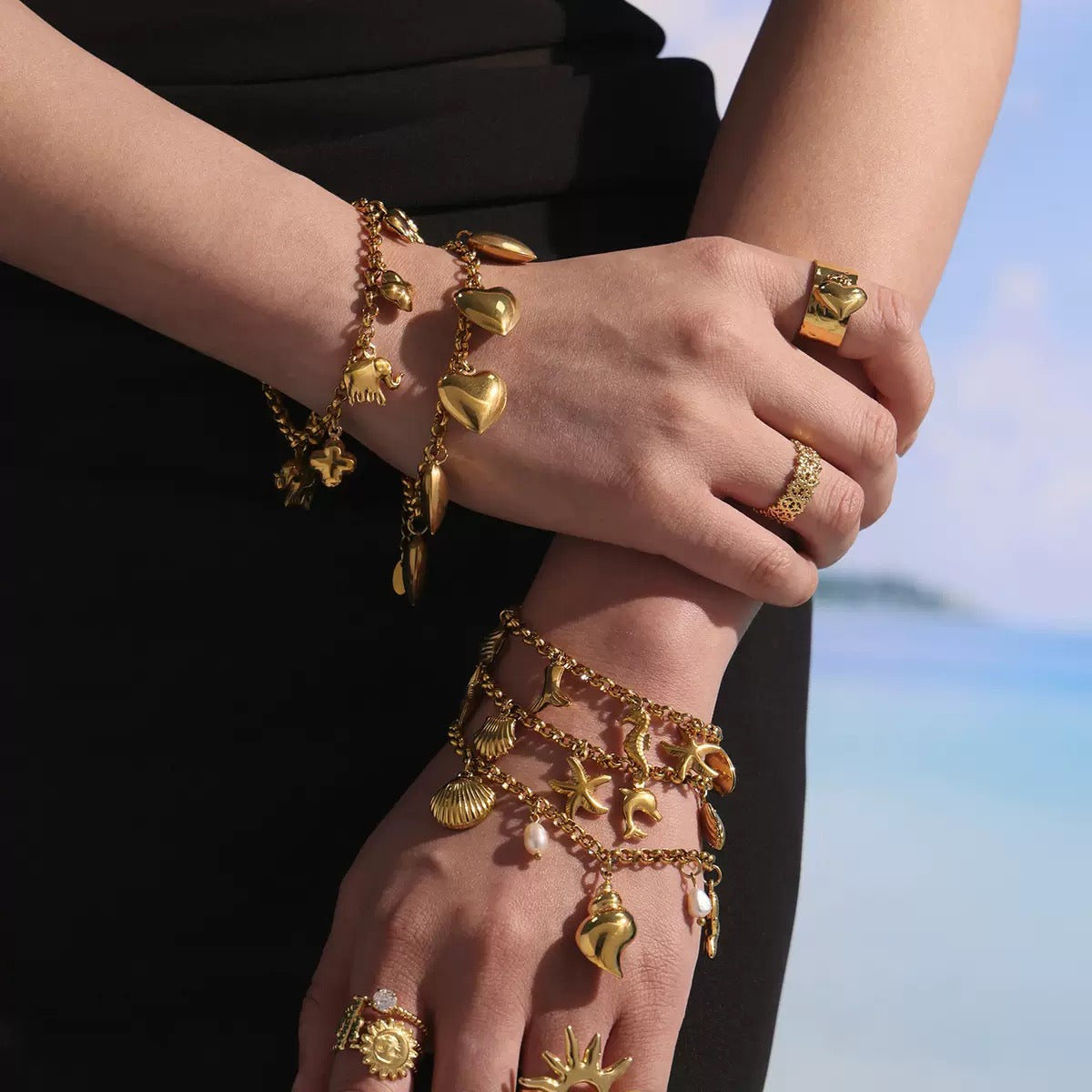 Starfish shell charm bracelet/anklet