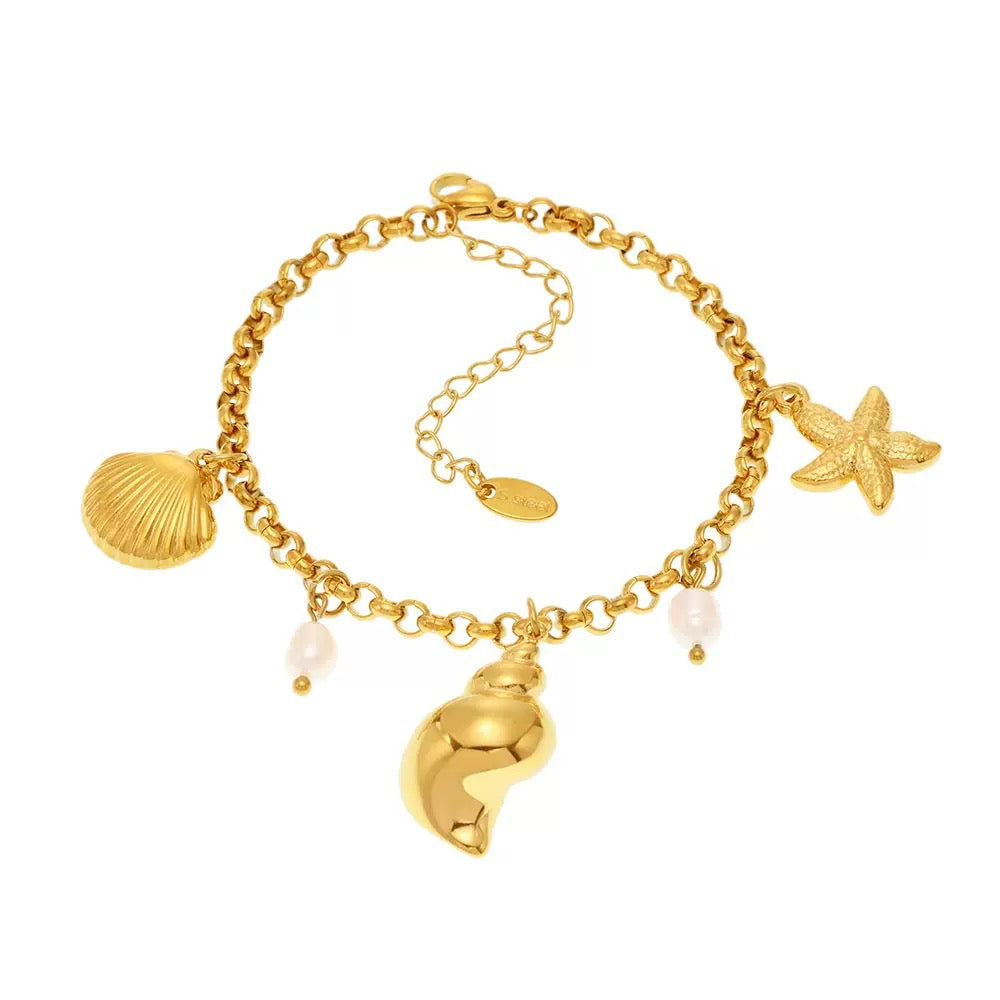 Starfish shell charm bracelet/anklet