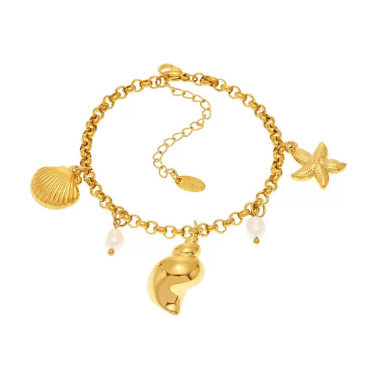 Starfish shell charm bracelet/anklet