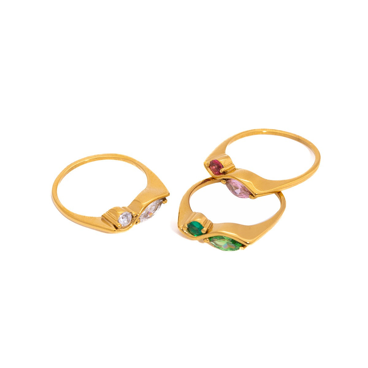Dainty two stars rings