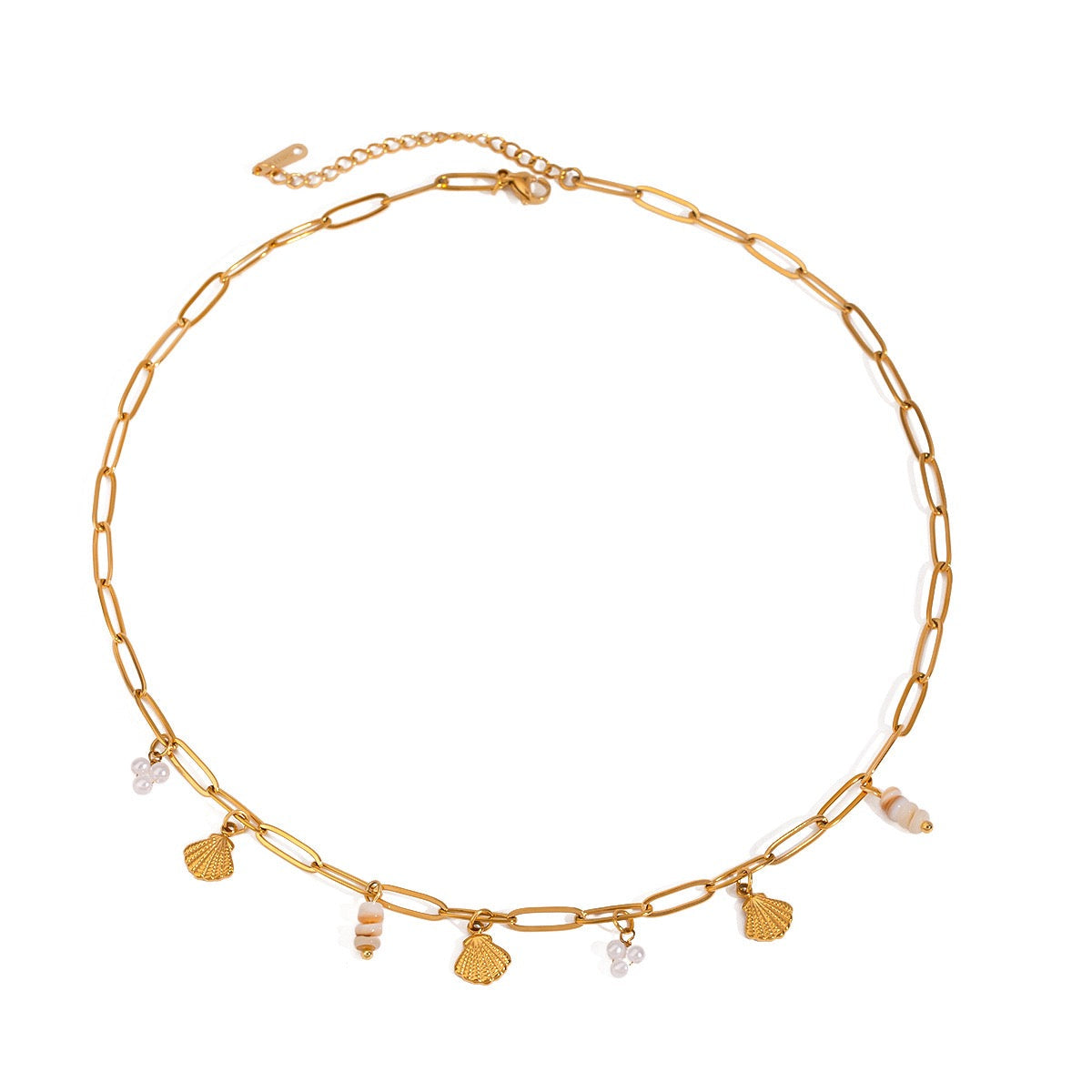 Dainty charm white rope necklace
