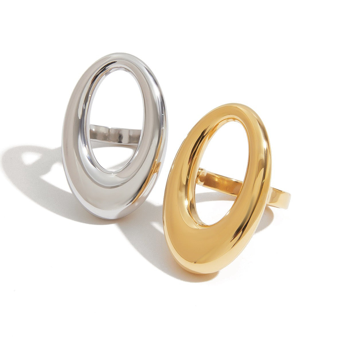 Oval statement earrings