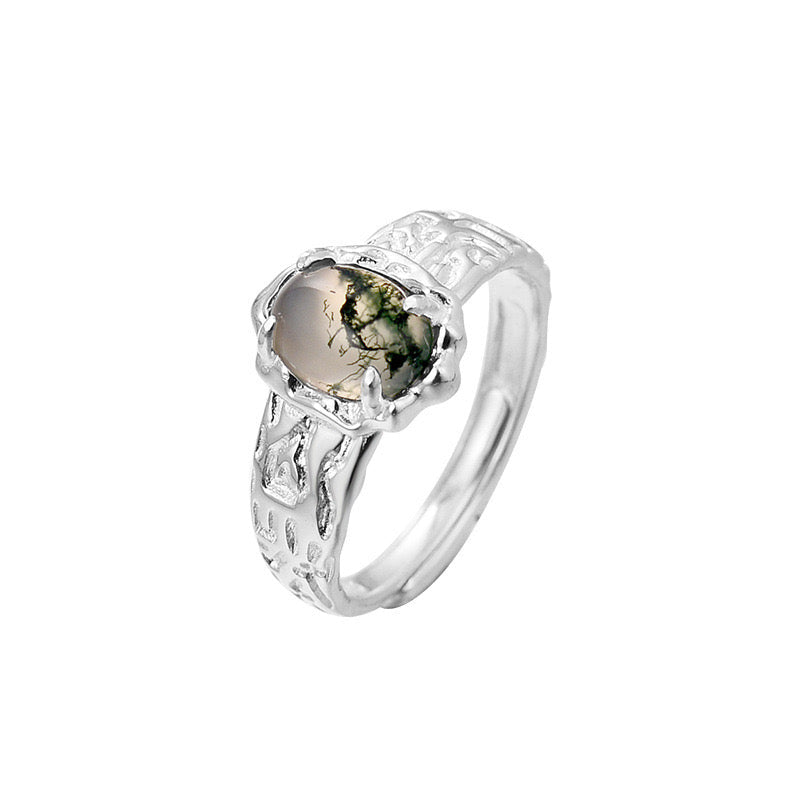 Colored Rock Sterling Silver Ring