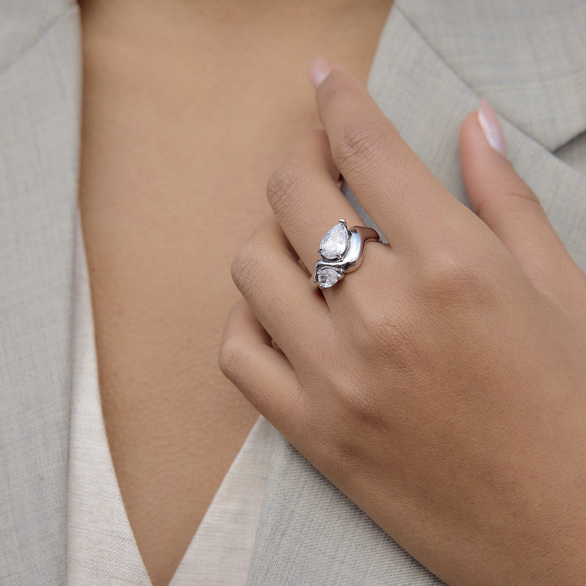 Valentina Twin Zirconia Ring