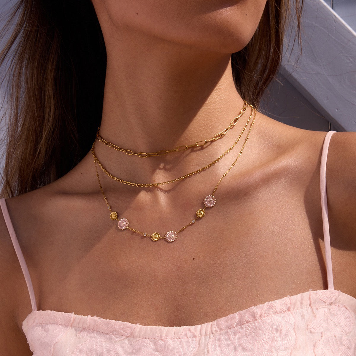 Pink Daisy necklace