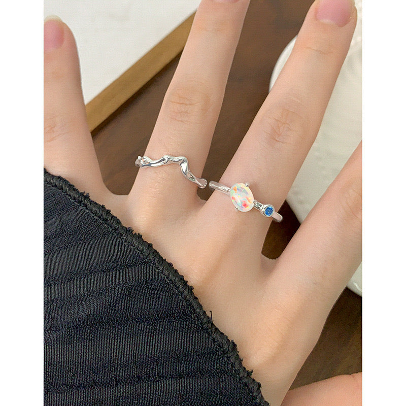 Celestia Opal Sterling Silver Ring