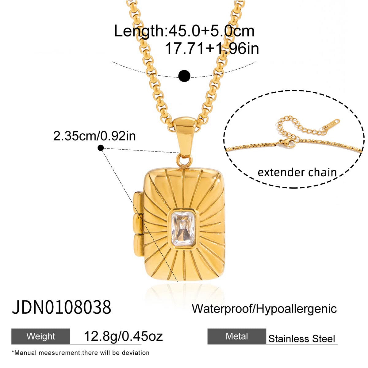 Locket charm necklace
