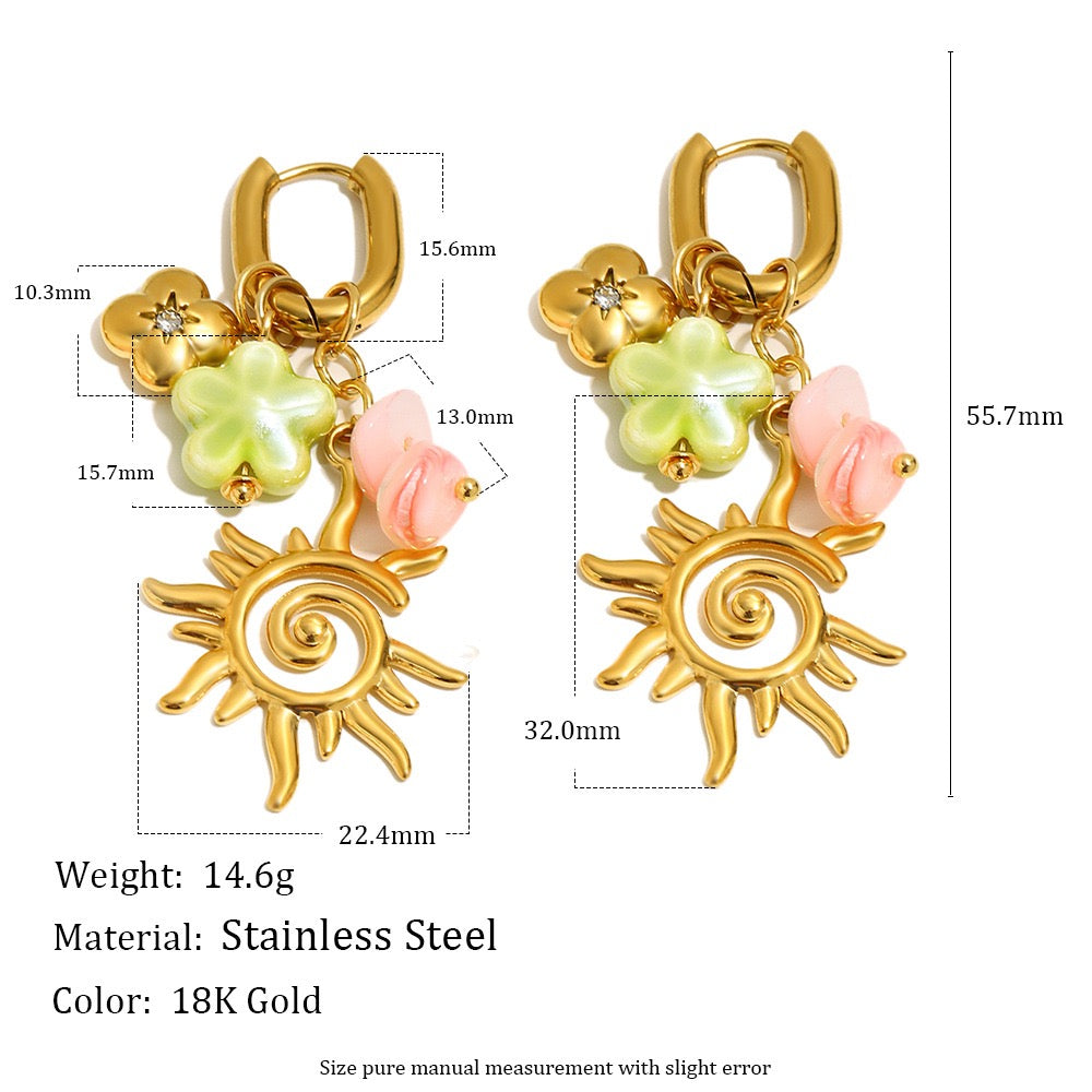 Spring sun earrings