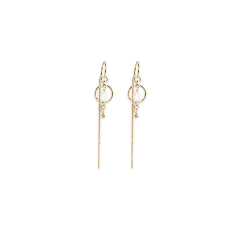 14k gold filled dainty pearly earrings