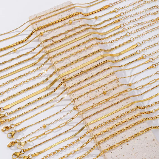 Dainty plain chain bracelets