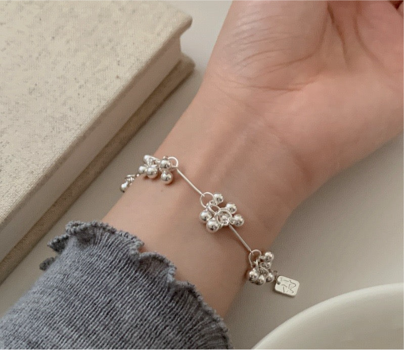 Beady sterling silver bracelet