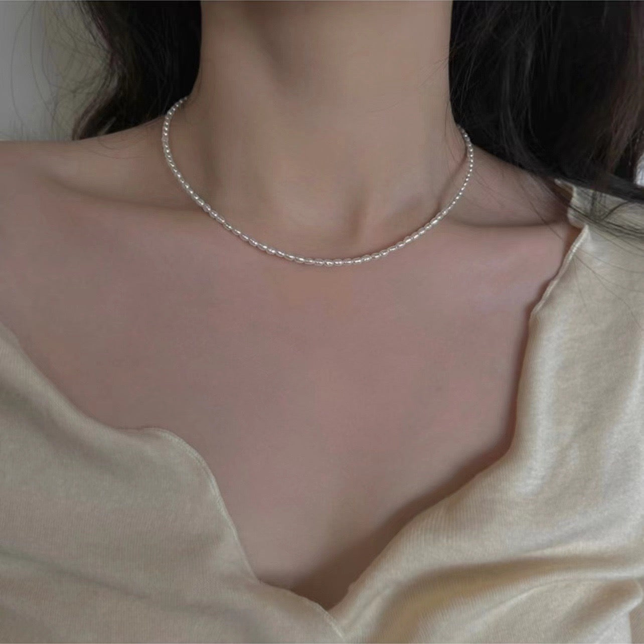 Shelton mini Freshwater pearls necklace 3mm